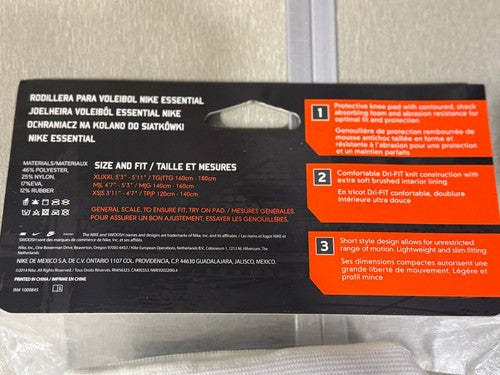 NIKE ESSENTIAL VOLLEYBALL KNEE PADS XL - XXL DRI-FIT PROTECTIVE SHOCK ABSORBING