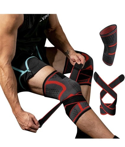 Knee Sleeve With Strap Compression Brace Support Gym Joint Pain Arthritis Relief