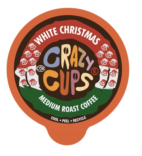 CRAZY CUPS FLAVORED COFFEE 22 Ct PODS KEURIG RCL K-CUPS WHITE CHRISTMAS