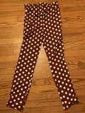 New Star Vixen Women's Petite Medium Polka Dots Casual Pants Magenta W/white