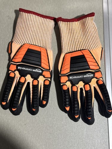 NEW 13G GOLDSILK & FOAM GLOVES W/ IMPACT PROTECTION SZ-S 3 PAIR ORANGE & BLACK