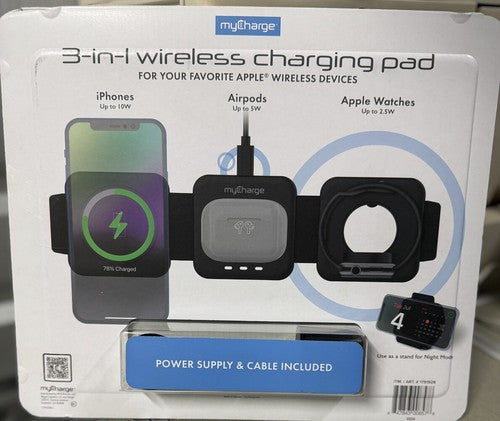 BRAND NEW MY CHARGE 3-1 WIRELESS CHARGING PAD IPHONES, AIRPODS, APPLE WATCHES