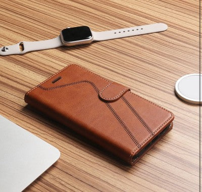 For iPhone 15  Flip Wallet Leather Flip Card Wallet Phone Case TPU Shockproof