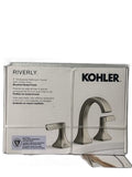 Kohler Riverly 8” Widespread Bathroom Faucet W/Clicker Drain - Brushed Nickel