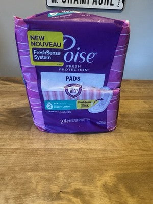 Poise 7 Ultra Absorbent Long Pads 24 Pack Fresh Protection Incontinence