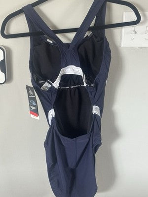 Speedo Women's Swimsuit One Piece Creora Highclo Quantum Splice High Cut Solid