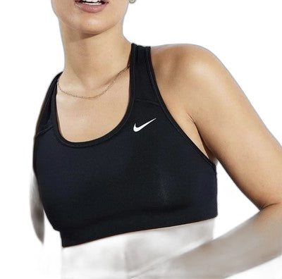 Nike Swoosh Sports Bra Black Medium Support Dri-Fit Non-Padded L BV3630-010