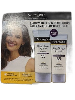 Nuetrogena 2pk - 5oz & 3oz ULTRA SHEER Dry-Touch SUNSCREEN Broad Spectrum SPF 55