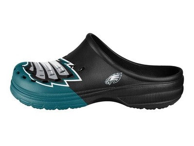 FOCO NFL Youths 7-8  Philadelphia Eagles 2023 Colorblock Big Logo Clogs