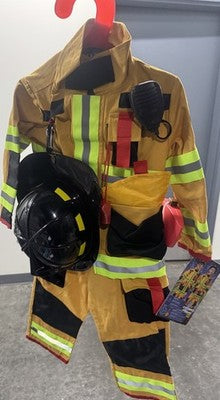 Teetot Adventure Factory Firefighter Costume Child Size 3-4 NWT Helmet Axe Radio