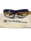 Smith & Wesson Blue Clear Safety Glasses Shooting Eyewear w/ Pouch New Condition