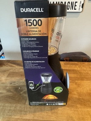 Duracell 1500 Lumen Hybrid LED Lantern Solar USB Rechargeable Camping Light New