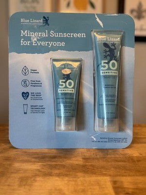 Blue Lizard Mineral Sunscreen Sensitive SPF 50 Twin Pack (5fl oz and 3fl oz)