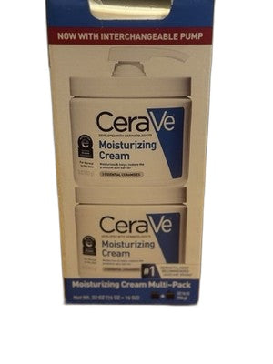 CeraVe Moisturizing Cream. 2 Pack (  16 oz Jar with Pump + 16 oz Jar)