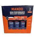 Mando Whole Body Pro Sport Solid Stick Deodorant 3 x 2.6 Oz EXP 01/2027