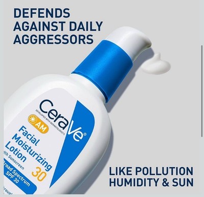 CeraVe AM Facial Moisturizing Lotion with Sunscreen SPF 30 3oz. 12/27