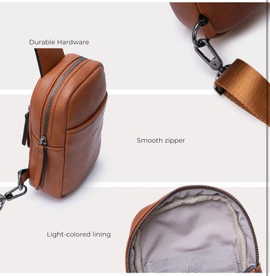 Small Sling Bag Crossbody Bags for Women Trendy Crossbody Purse Leather Chest Ba
