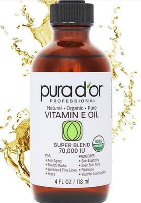 PURA D'OR Dor Organic Vitamin E Oil Super Blend 70,000 IU, 4 OZ