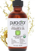 PURA D'OR Dor Organic Vitamin E Oil Super Blend 70,000 IU, 4 OZ