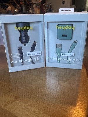 Heyday Car Charging Kit & Home Charging Kit USB-C & USB-A POWER PORTS-