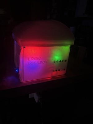 HAND MADE LOGICAL LOCK BOX SAFE W/ 4 BUTTON CODE-METAL LOCK-LEDS+AUDIO PORTABLE
