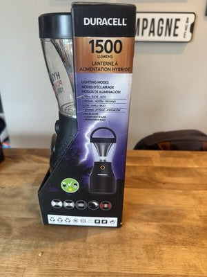 Duracell 1500 Lumen Hybrid LED Lantern Solar USB Rechargeable Camping Light New