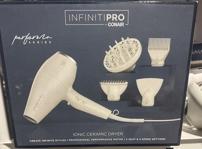 InfinitiPRO by Conair Performa Series Ionic Ceramic Hair Dryer 1875W Cream NIB