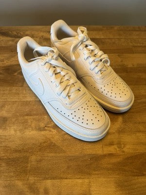 Women Nike Court Vision Low Casual Sneakers Shoes White/White CD5434-100