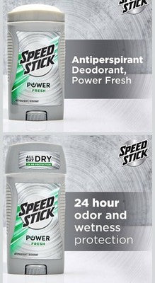 Speed Stick Men's Deodorant, Fresh, 3 Ounce, 4 Pack
