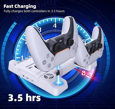 PS5 Stand PS5 Slim Stand with Cooling Station and Controller Charging Station