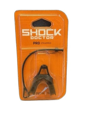 NEW Shock Doctor Pro Strapped Youth Mouthguard Black 10+ Football Hockey Sports