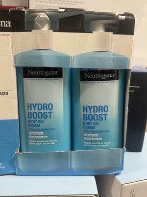 Neutrogena Hydro Boost Body Gel Cream Hyaluronic Acid Fragrance-Free 16 oz 2 Pac