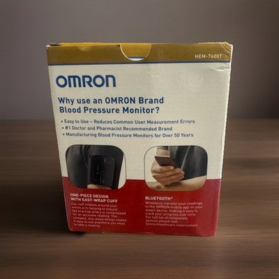 Omron Evolv Upper Arm Blood Pressure Monitor Bluetooth HEM-7600T Wireless New