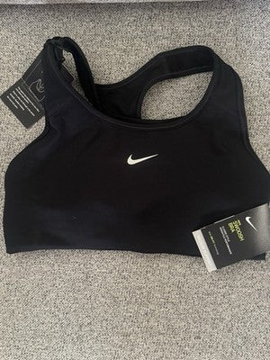 Nike Swoosh Medium Support Padded Sports Bra Women's Size Medium Black