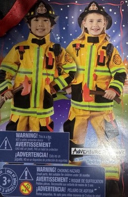 Teetot Adventure Factory Firefighter Costume Child Size 3-4 NWT Helmet Axe Radio