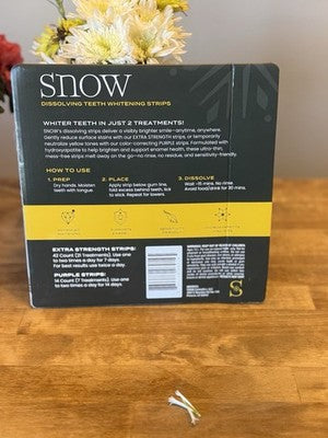 SNOW Dissolving Teeth Whitening Strips 4-in-1 Kit Extra Strength + Purple NEW