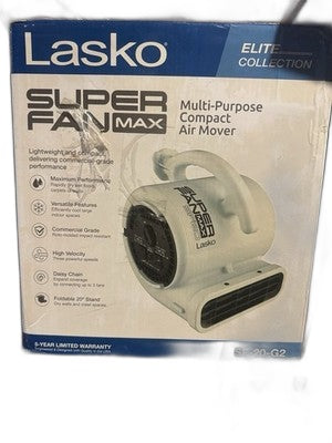 Multi-Purpose Compact Air Mover Fan, Portable, 3 Speed, Lasko Super Fan Max NEW