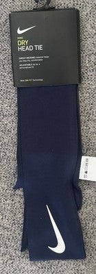Nike Dri-FIT Dry Head Tie Navy Blue Adjustable Sweat-Wicking Headband NWT