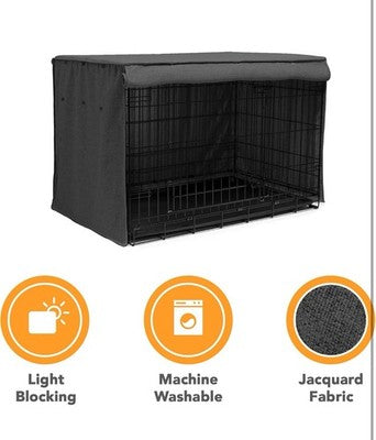 42 inch Heavy Duty Dog Crate Cover, Roller Shades, Machine Washable Black