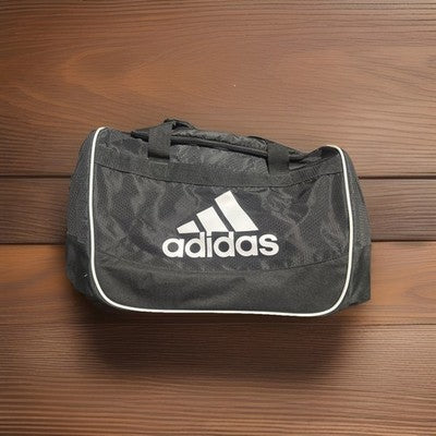 Brand New Adidas Large Black Duffel Bag Gym Travel Honeycomb White Piping Logo