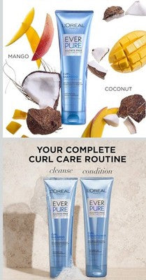 L'Oreal Paris Sulfate Free Shampoo for Curly Hair, Lightweight, Anti-Frizz Hair