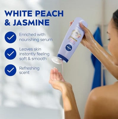 NIVEA White Peach & Jasmine Body Wash 20 fl oz | Refreshing Scented Cleanser