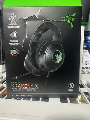 Razer Kraken V3 X Wired USB Gaming Headset Chroma RGB PC PS5 PS4 Mac RZ04-0375