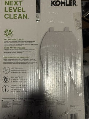 Brand New Kohler Layne Antimicrobial Slow-Close Elongated Toilet Seat - White