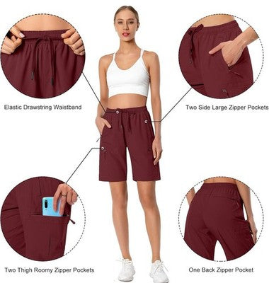 Women's Golf Casual Short Quick Dry Water Resistant Workout Travel Cargo Shorts
