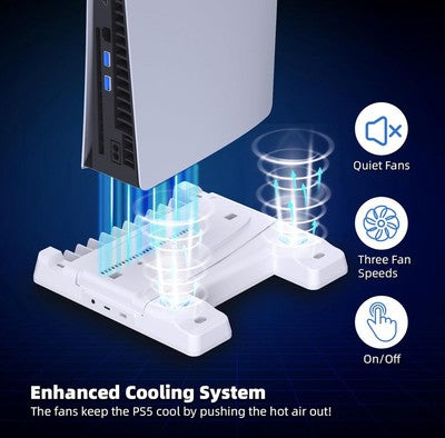 PS5 Stand PS5 Slim Stand with Cooling Station and Controller Charging Station