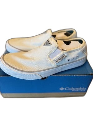 Columbia SlackWater Breeze Boat Shoes Womens 9 White Mesh Slip On PFG Fishing