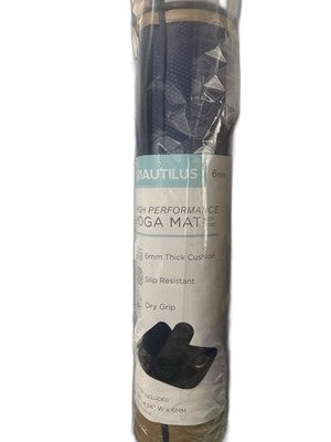 Nautilus High Performance Yoga Mat 6mm W/strap Blue New W/ Tags