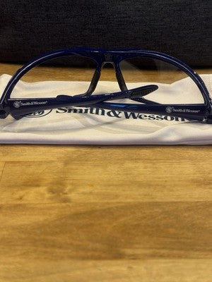 Smith & Wesson Blue Clear Safety Glasses Shooting Eyewear w/ Pouch New Condition