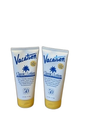 (2) VACATION Classic Lotion SPF50 Sunscreen Travel 6oz/177ml!